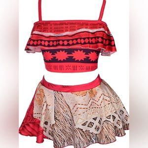 Dressy Moana Style Bathing Suit Tankini Swimsuit 2 Pieces- Size 130